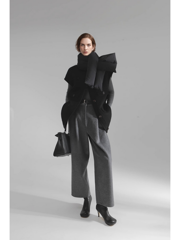 Luxury Camel Hair Vest for Women – Reversible Wool Gilet Winter Sleeveless Coat