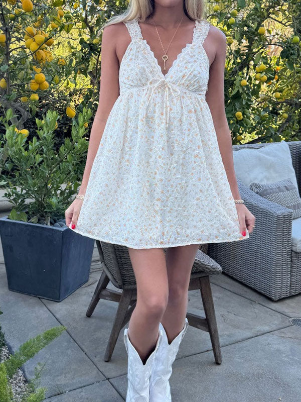 Wide straps v neck dress