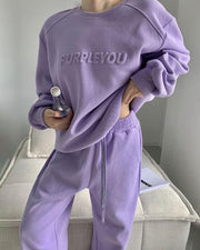 Purple Loose Casual Tracksuit