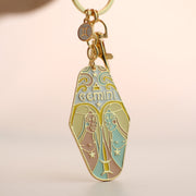 🔮Vintage Illustrated Zodiac Keychain