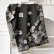Camellia Cashmere Scarf Warm Neck Shawl Air Conditioning