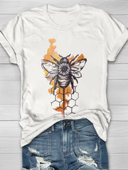 Honey Bee Printed Women's Crew Neck T-shirt