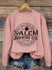 Women's Funny Halloween Salem Broom Co. Casual Sweatshirt