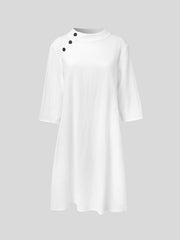 Women‘s Cotton Linen Dress Shirt Dress Casual Dress Shift Dress Midi Dress