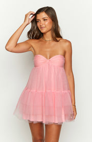 Amba Pink Strapless Mini Dress