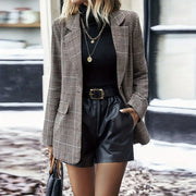 Autumn And Retro Winter Elegant Plaid Suit Jacket