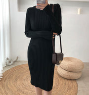 Split Knitted Sweater Two-Piece Dress