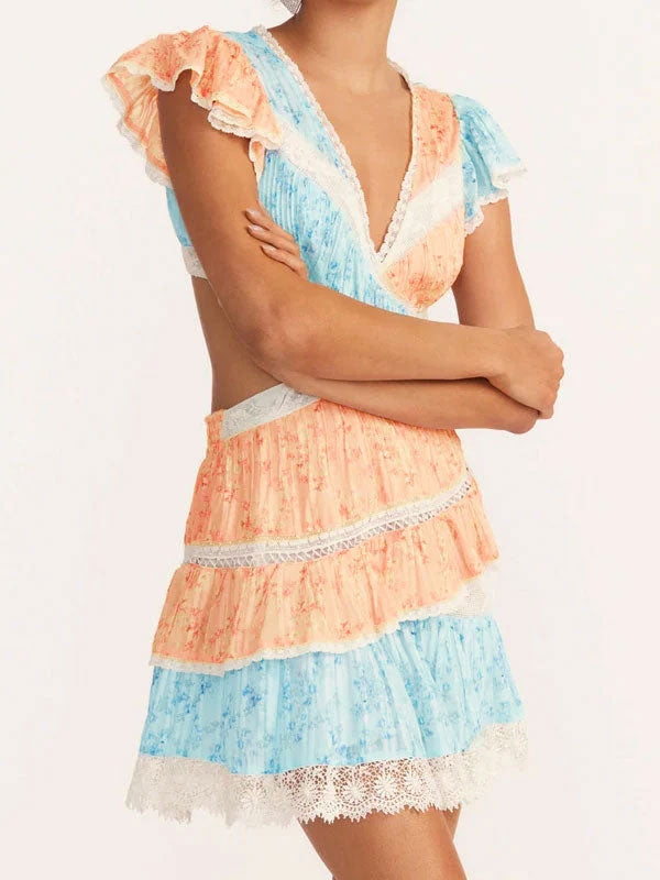 Matching color frill dress