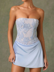 Strapless jarquard bodycon dress
