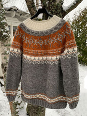 Vintage Icelandic Knit Jacquard Warmth Crew Neck Sweater(Unisex)