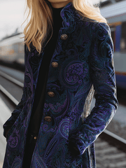 Heritage Paisley Velvet  Long Coat
