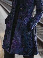 Heritage Paisley Velvet  Long Coat
