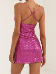 Side slit sequin dress