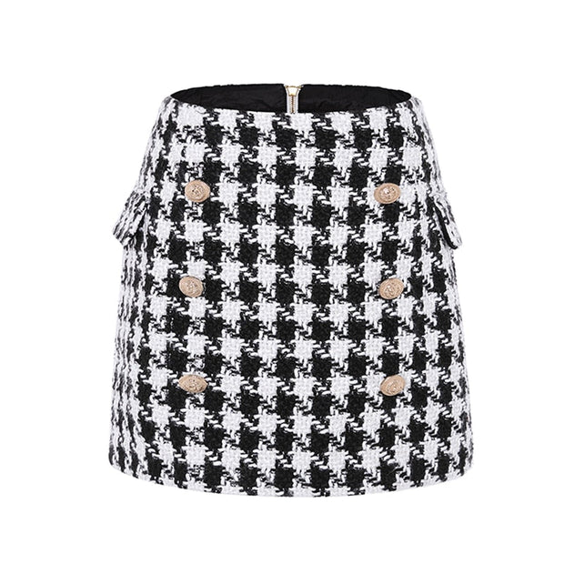 Autumn And Retro Winter Elegant Plaid Skirt