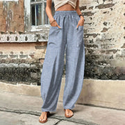 Breezy Striped Elastic Waistband Pants