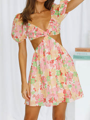 Floral v neck dress