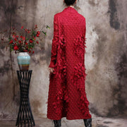 Red Feather Spring Maxi Dress Plus Size Long Dresses