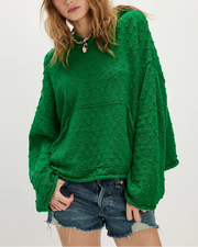 Knit Oversized Kangaroo Pocket Hoodie