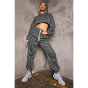 Casual Crop Top And Pants Sports Suit