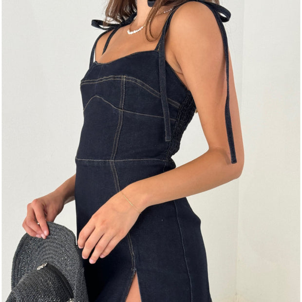 Black Denim Mini Dress