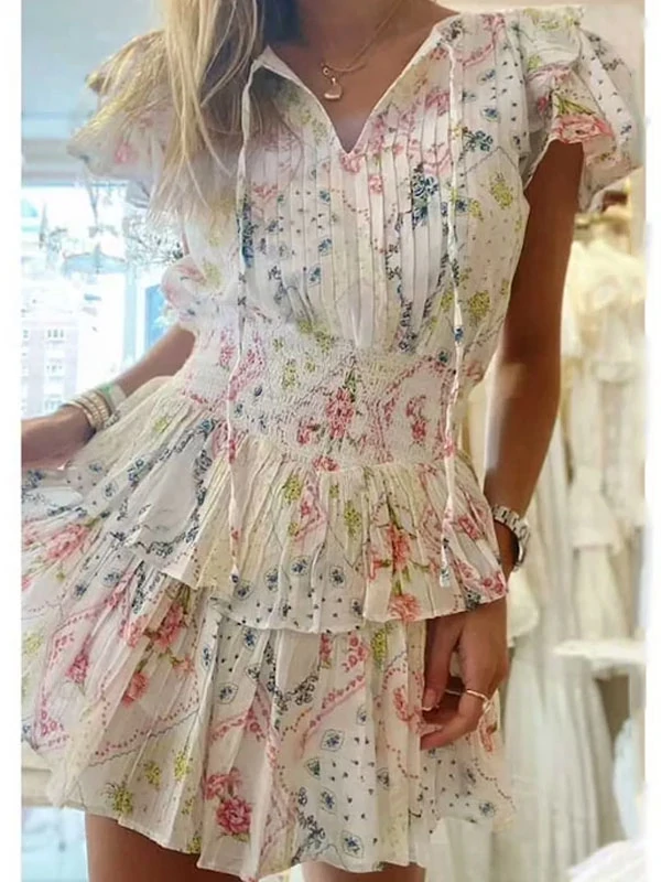 Short sleeve floral dress