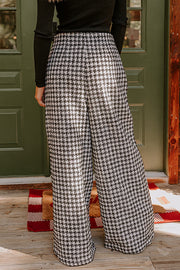 Autumn And Retro Winter Elegant Plaid Loose Wide-leg Pants Trousers