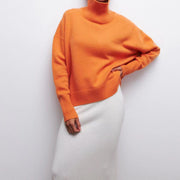 Long-sleeved Pullover Solid Color Sweater