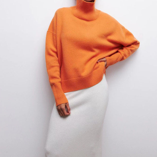 Long-sleeved Pullover Solid Color Sweater