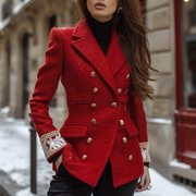 Fashionable And Elegant Women's Suit Jacket Casual Short Woolen Jacket