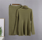 Loose Warm Turtleneck Sweater Two Piece Set