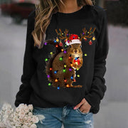 Funny Christmas Squirrel Lights Print Sweatshirt