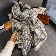 Four-Leaf Flower Fashion Artificial Cashmere Scarf Female Winter All-matching