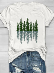 Trees And Reflections Print Women's T-shirt