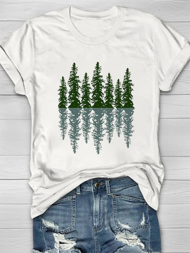 Trees And Reflections Print Women's T-shirt