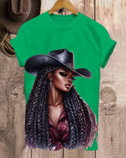 Black Country Girl Neck Short Sleeve Tshirt
