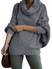 2024 Fall sale!!🍁Cowl Neck Batwing Sleeve Pullover Sweater with Pockets