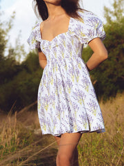Short sleeve printing dress