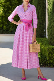 Rose Check Shirt Dress