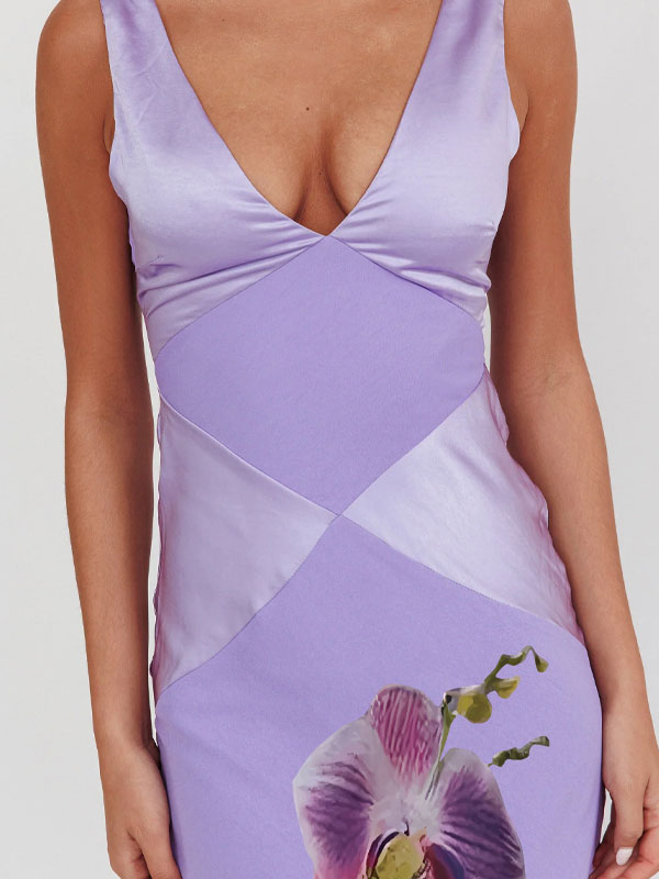 V neck maxi dress lavender