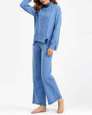 Loose Turtleneck Sweater and Wide-leg Pants Two-pieces Set