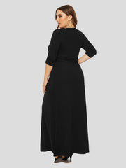 Plus Crisscross Ruched Maxi Dress