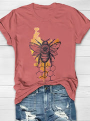 Honey Bee Printed Women's Crew Neck T-shirt