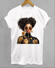 Trendy Black Girl Printed Casual T-Shirt