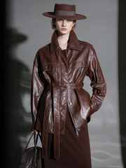 Women’s Biker-Style Leather Jacket – Casual Lambskin Short Coat for Autumn Versatile Chic Look