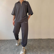 Loose Short-sleeved Top and Trouser Suit