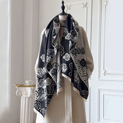 Camellia Cashmere Scarf Warm Neck Shawl Air Conditioning