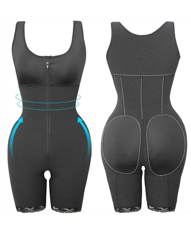 Women Slimming Bodysuit Underwear Butt Lifter Plus Size Shapewear Zipper Control Abdomen Hip-lifting Body Shaper