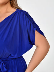 Plus Dolman Sleeve Wrap Maxi Party Dress