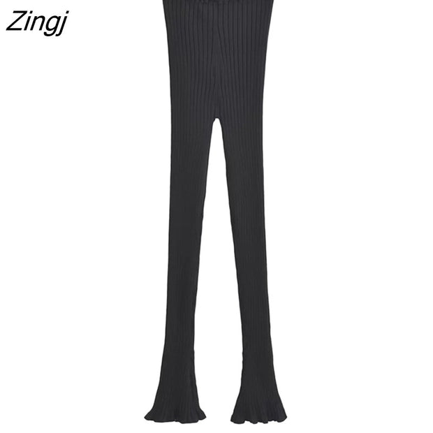 Fashion Women's Pants Slim Pleated Solid Color High Elasticity Simplicity Flare Horseshoe Trousers Spring 2023 New 17A5433