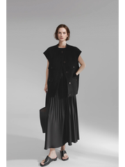 Luxury Camel Hair Vest for Women – Reversible Wool Gilet Winter Sleeveless Coat